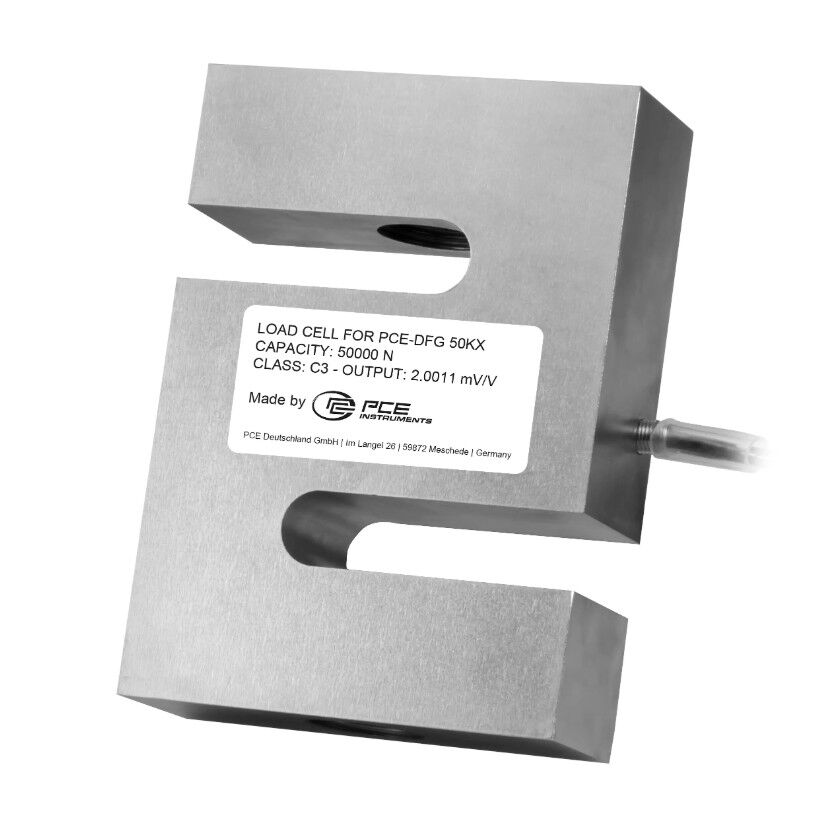 PCE Instruments PCE-DFG 50K X Dinamometro professionale da 50.000 N con cella di carico esterna, registrazione dati e software incluso per prove di trazione e compressione