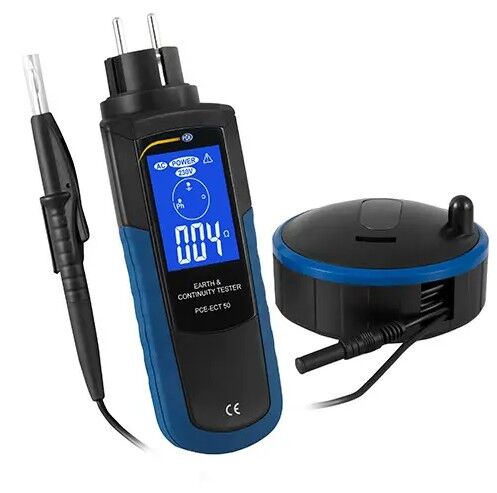 PCE Instruments PCE-ECT 50 Tester VDE per la misura della resistenza di terra e il controllo del collegamento tra masse, categoria di installazione III