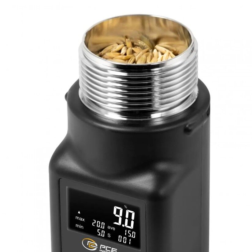 PCE Instruments PCE-GMM 15 Misuratore di umidità per cereali, 25 tipi di semi, volume del campione circa 90 ml, range di misura da 3 a 80%
