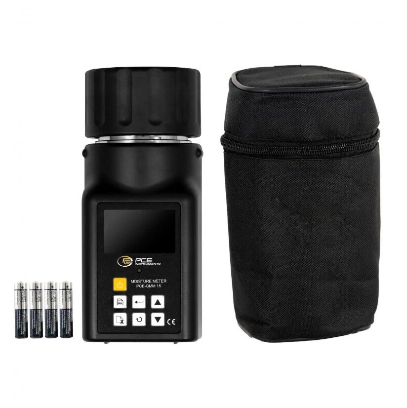 PCE Instruments PCE-GMM 15 Misuratore di umidità per cereali, 25 tipi di semi, volume del campione circa 90 ml, range di misura da 3 a 80%