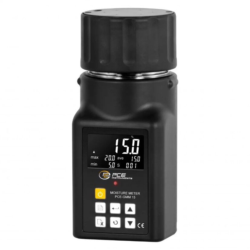 PCE Instruments PCE-GMM 15 Misuratore di umidità per cereali, 25 tipi di semi, volume del campione circa 90 ml, range di misura da 3 a 80%