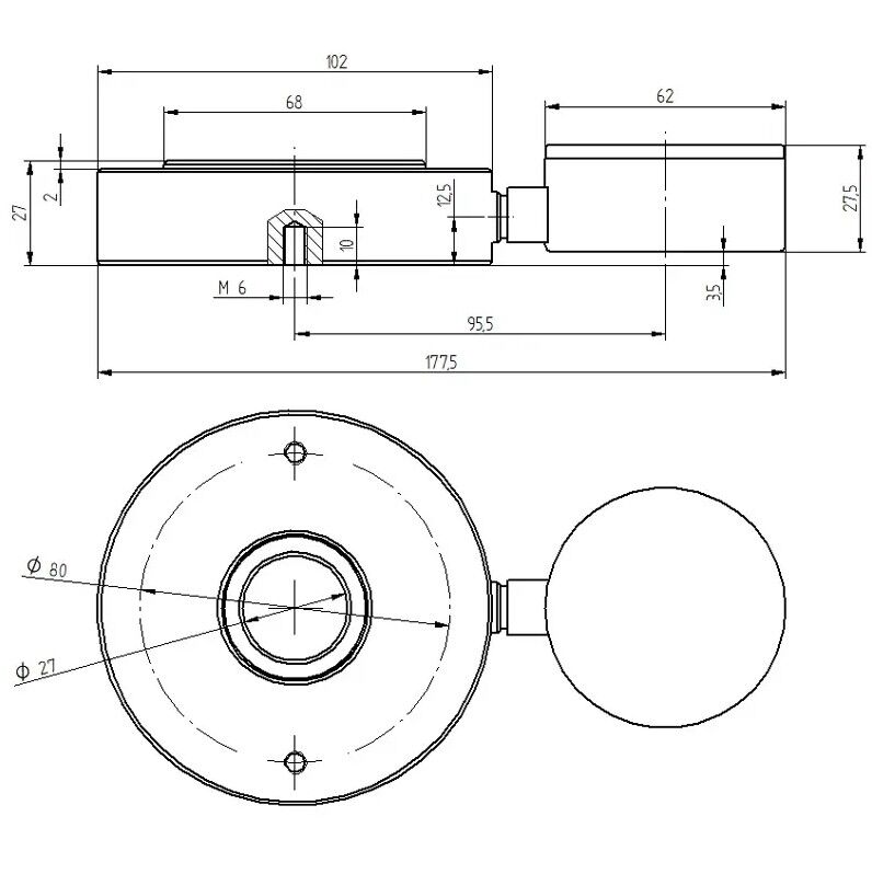 PCE Instruments PCE-HFG 1K Analog hydraulic dynamometer, measurement range 0 to 1000N, resolution 20N