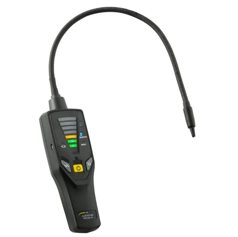 PCE Instruments PCE-HLD 10 Rilevatore di Idrogeno con allarme acustico e visivo, sonda semirigida da 40 cm, sensibilità regolabile, rilevamento già a 5 ppm