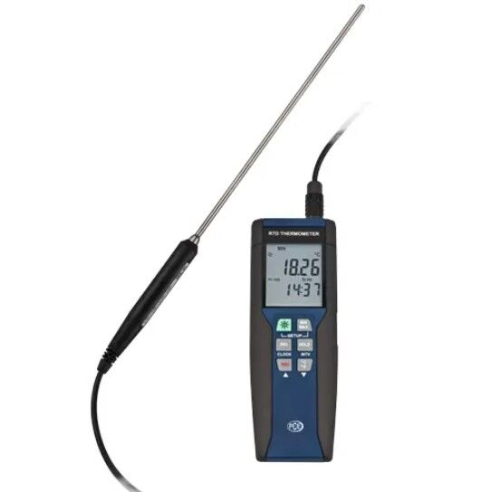 PCE Instruments PCE-HPT 1 Datalogger a 1 canale con sensore PT100 a 4 fili, alta precisione, software integrato per elaborazione dati e monitoraggio in tempo reale
