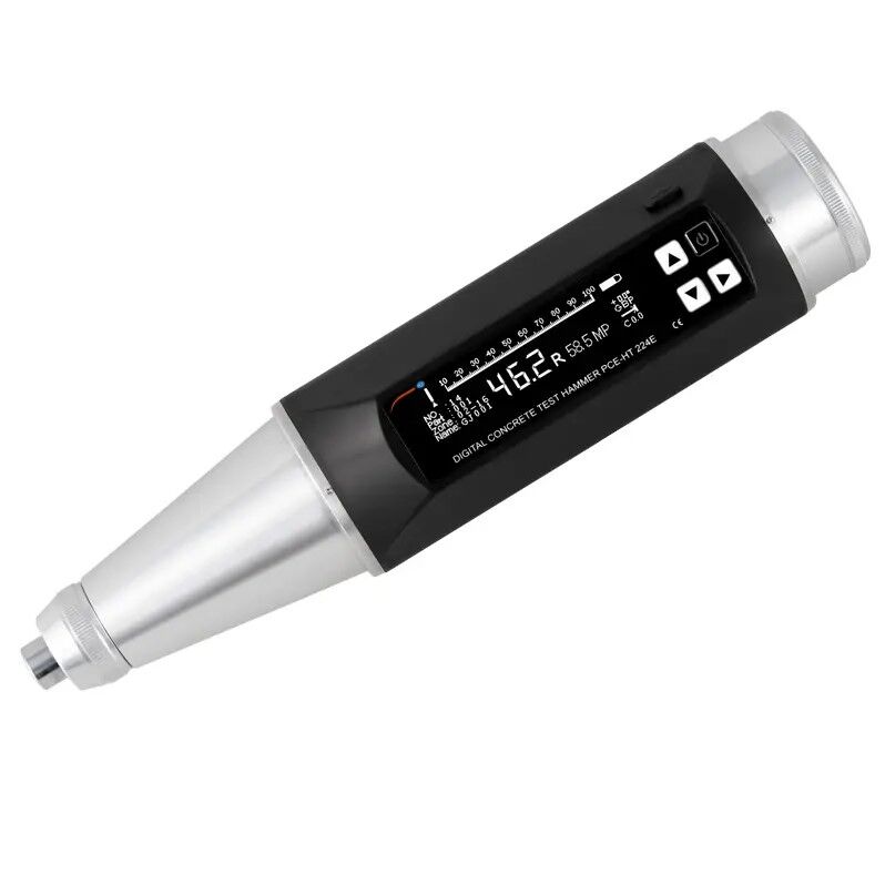 PCE Instruments PCE-HT 224E Sclerometro meccanico con display OLED, misura la resistenza del cemento da 10 a 100 N/mm², batteria integrata e software per analisi valori