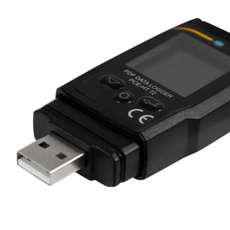 PCE Instruments PCE-HT 72 Termo-igrometro, misuratore ambientale con report PDF e datalogger per temperatura e umidità, memoria di 20.010 valori, esportazione CSV