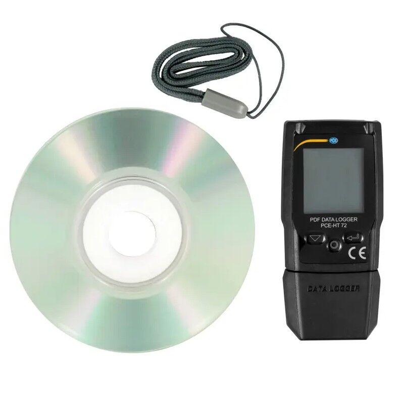 PCE Instruments PCE-HT 72 Termo-igrometro, misuratore ambientale con report PDF e datalogger per temperatura e umidità, memoria di 20.010 valori, esportazione CSV