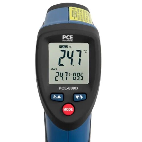 PCE Instruments PCE-889B-ICA Misuratore di temperatura a infrarossi con certificazione ISO, -50...+1000 °C, ottica 30:1 e doppio laser