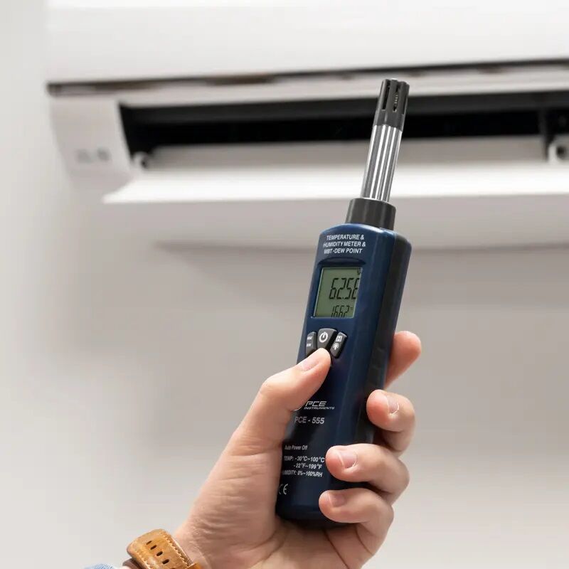 PCE Instruments PCE-555 termoigrometro digitale per temperatura, umidità, punto di rugiada e bulbo umido