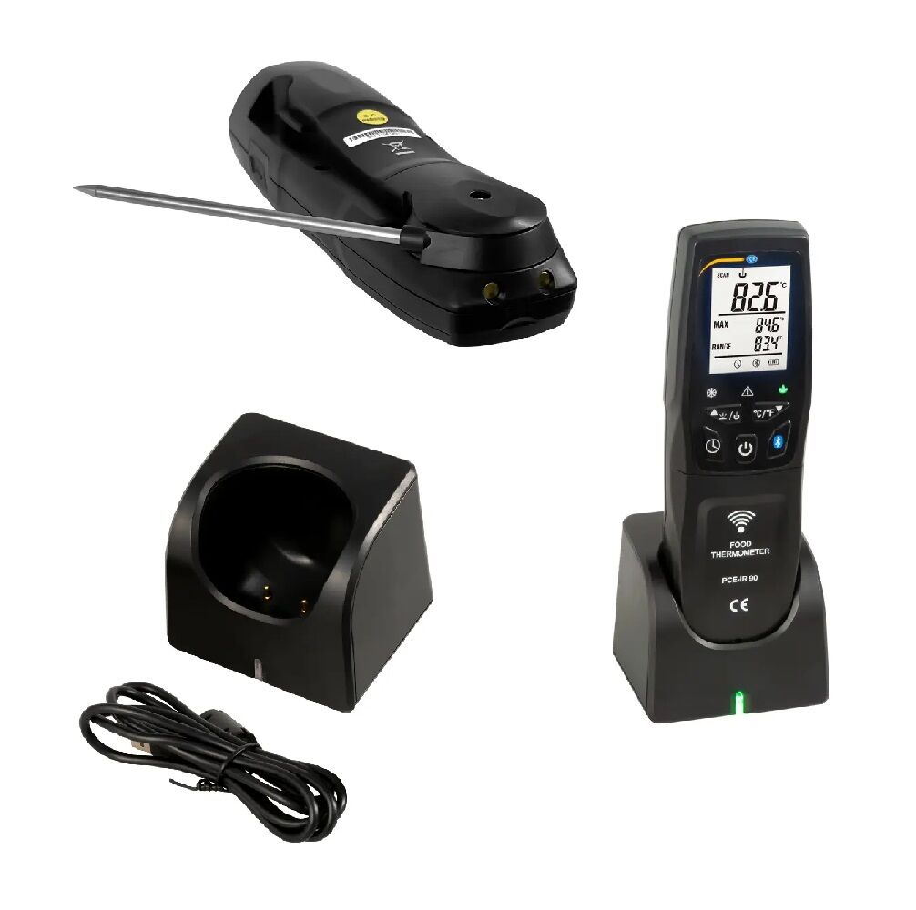 PCE Instruments PCE-IR 90 Pyrometer - Infrared and Probe thermometer with laser and Bluetooth interface