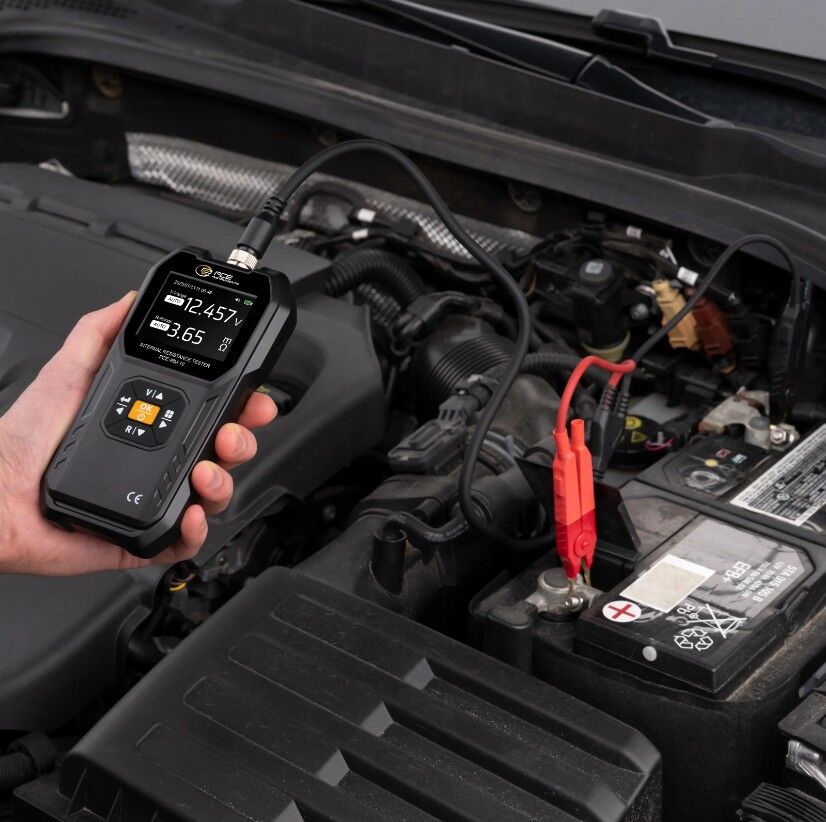 PCE Instruments PCE-IRM 10 Milliohmmeter für verschiedene Batterietypen wie Lithium-, Alkali- und Blei-Säure-Batterien, kann automatisch Innenwiderstand und Spannung prüfen