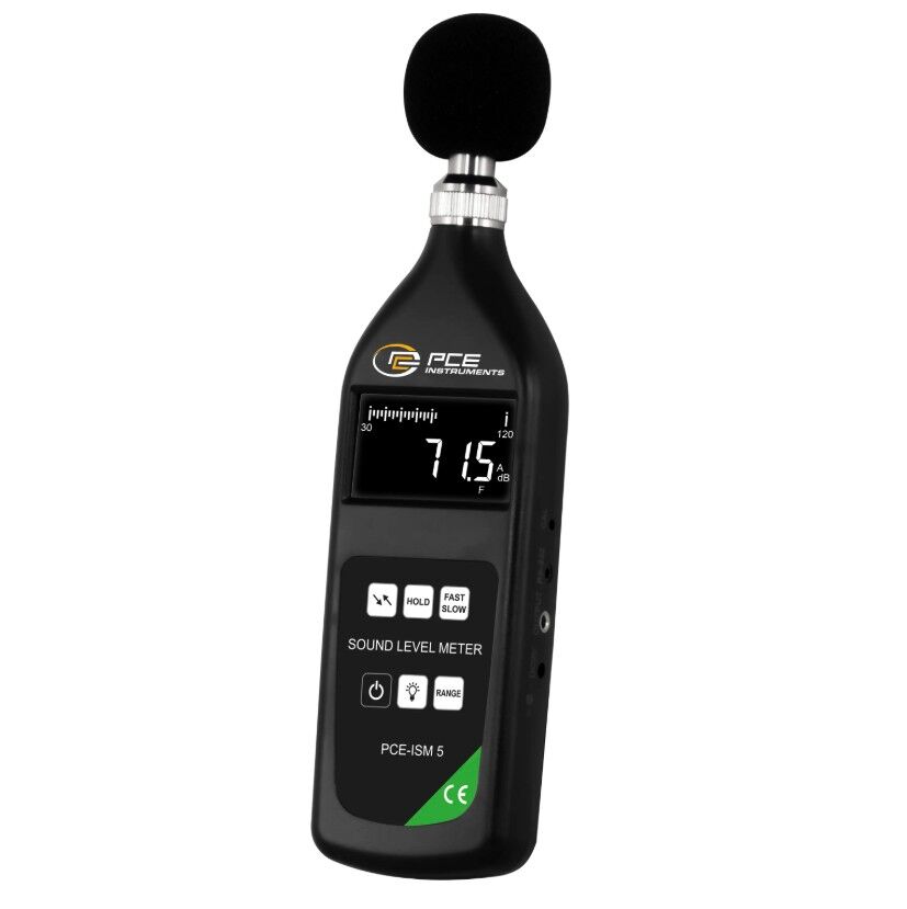 PCE Instruments PCE-ISM 5 Fonometro a impulsi per la valuta del livello sonoro in funzione del tempo, range di misura 20 a 130 dB