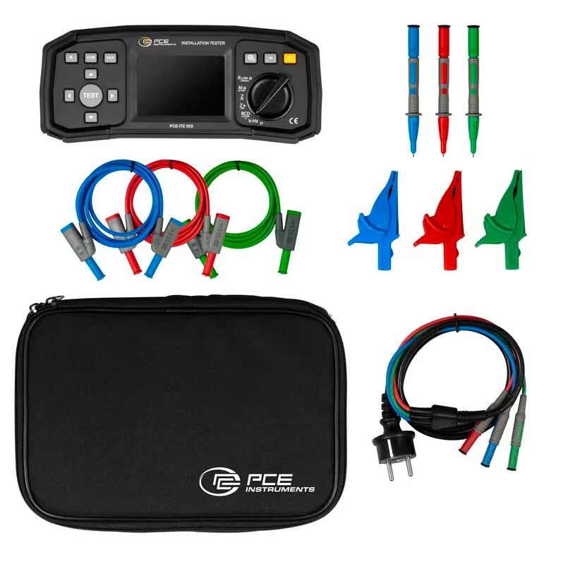 PCE Instruments PCE-ITE 55B Misuratore di isolamento per testare la sicurezza elettrica secondo EN 61557 e DIN VDE 0100