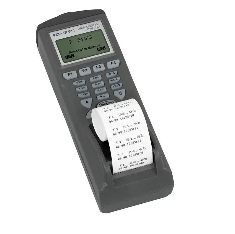 PCE Instruments PCE-JR 911 Pyrometer, measures temperature without contact, with memory, software, and integrated printer for industrial and research applications