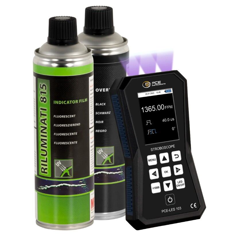 PCE Instruments PCE-LES 103UV-365-CTA-KIT Analizzatore di vibrazioni con 3 LED UVA ad alta potenza, intensità luminosa di 202 μW/cm²