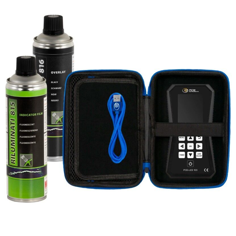 PCE Instruments PCE-LES 103UV-365-CTA-KIT Analizzatore di vibrazioni con 3 LED UVA ad alta potenza, intensità luminosa di 202 μW/cm²
