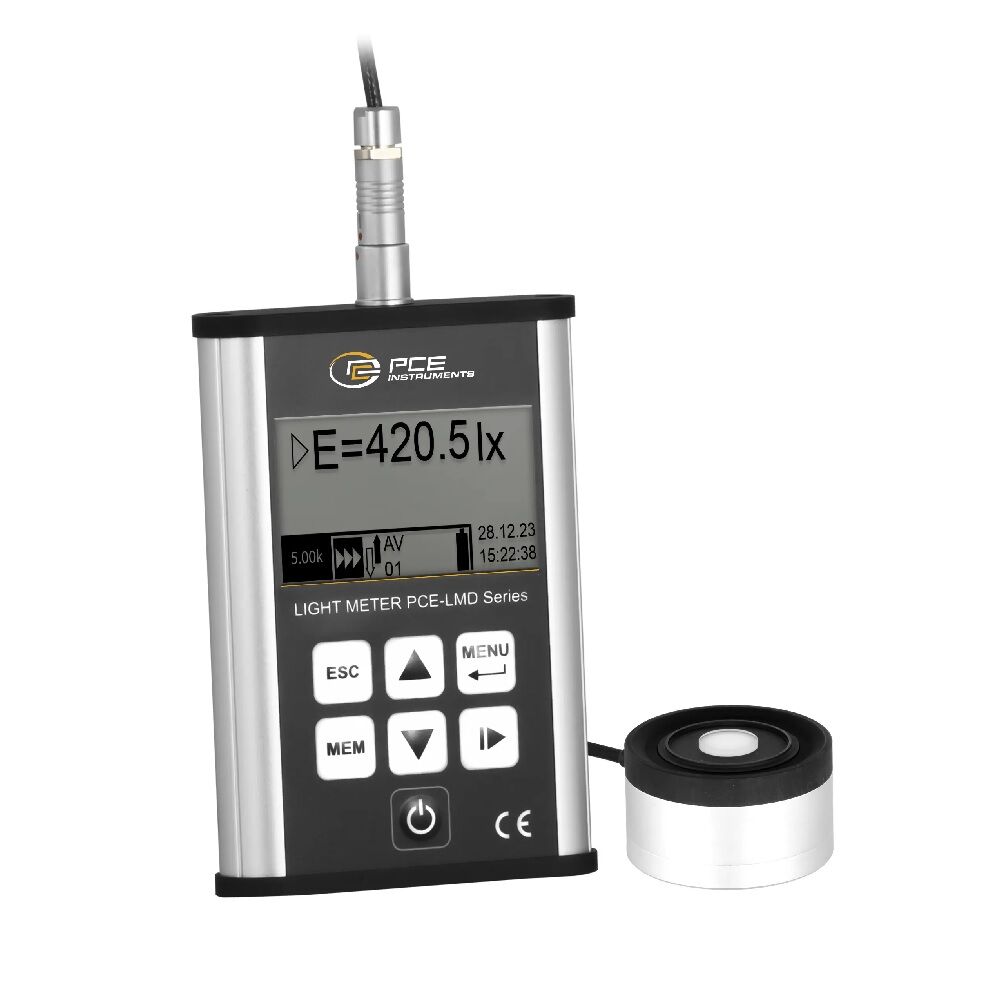 PCE Intruments PCE-LMD 200 Lux Meter class A according to DIN 5032-7 with 8 GB measured value memory, auto-range switching and external sensor