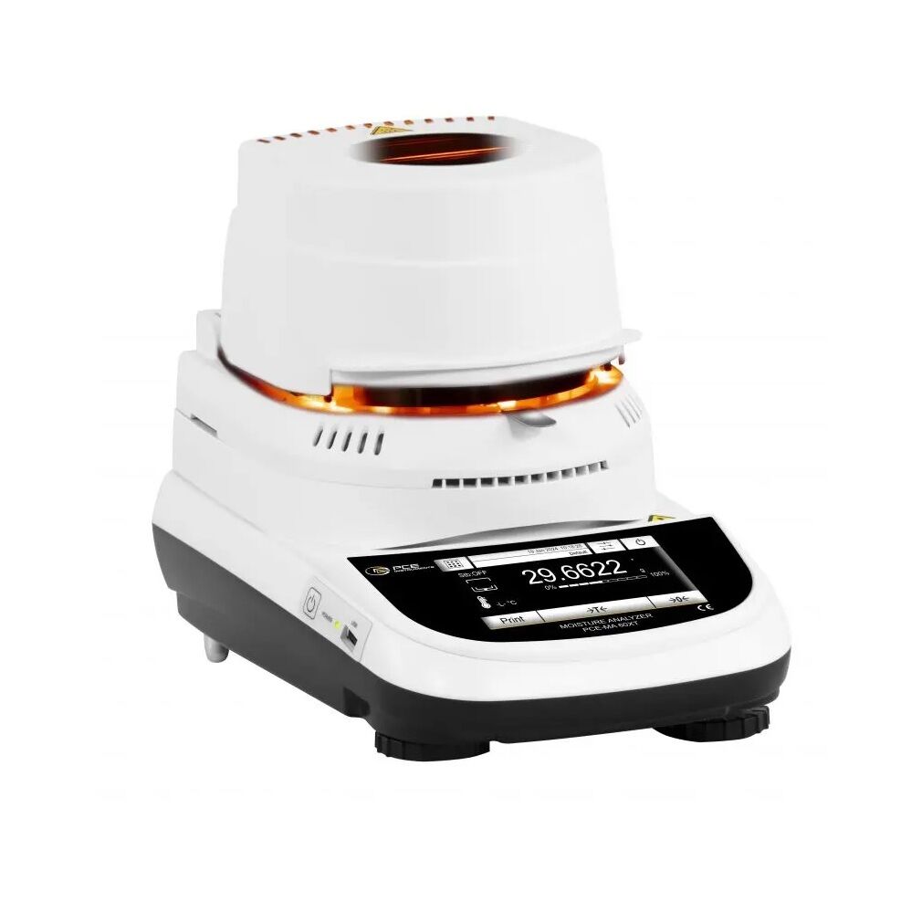 PCE Instruments MA 60XT Bilancia per umidità con risoluzione 0,1 mg, risoluzione umidità 0,001% e range max. 60g