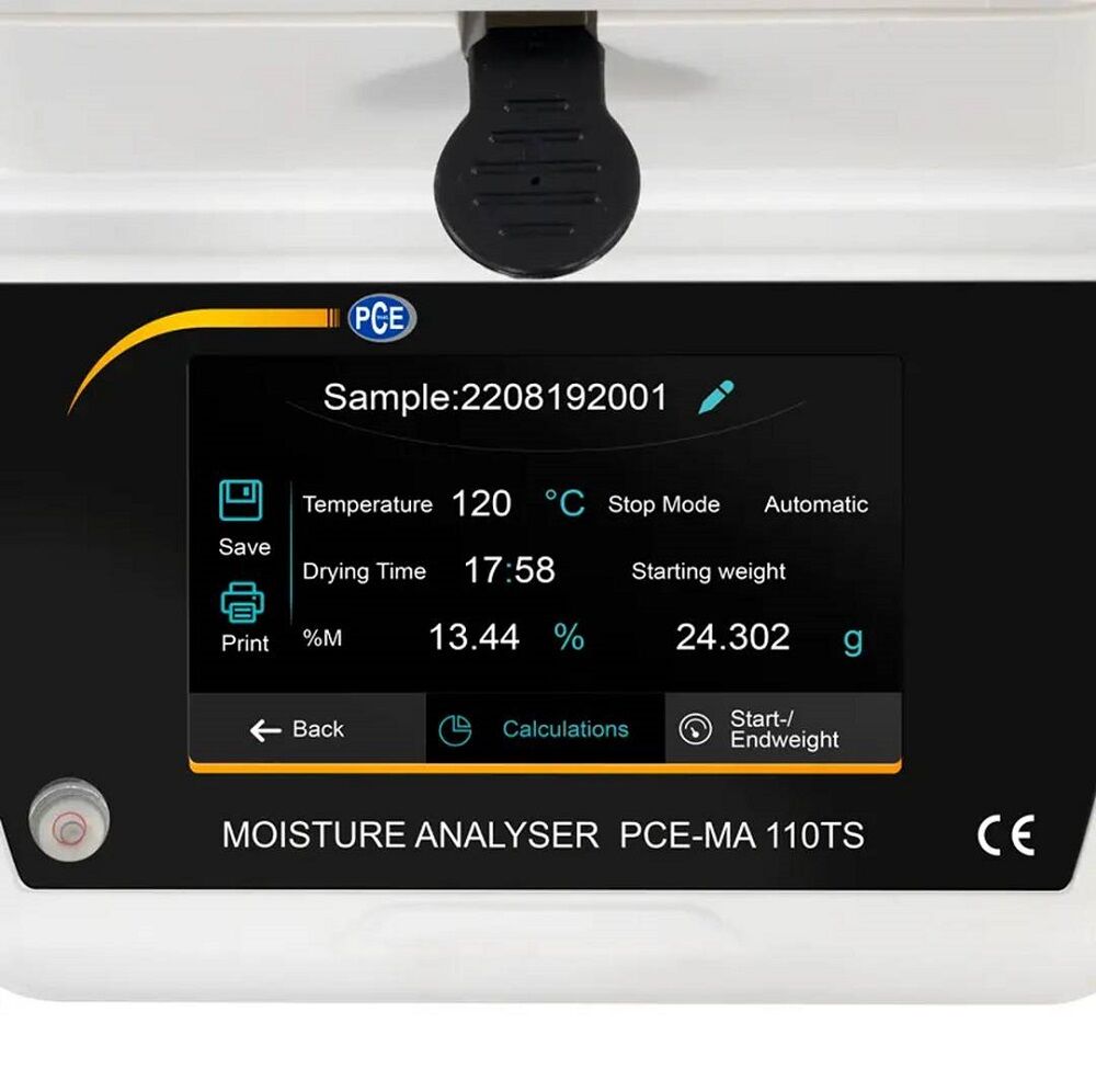 PCE Instruments PCE-MA 110TS Waage mit Heizkammer für Materialfeuchtemessgerät