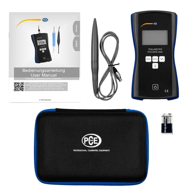 PCE Instruments PCE-MFM 2400+ Magnetometer with 1% accuracy, axial measurement, range up to 24,000G and 2,400mT