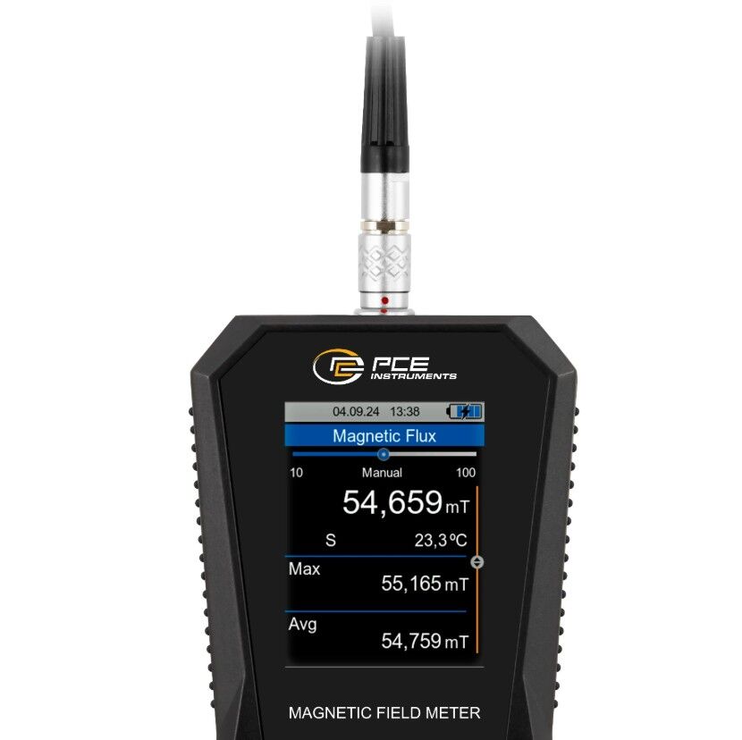 PCE Instruments PCE-MFM 3800 High-precision radiometer with transverse sensor for direct (DC) and alternating (AC) fields, measurement range 0 to 3500 mT