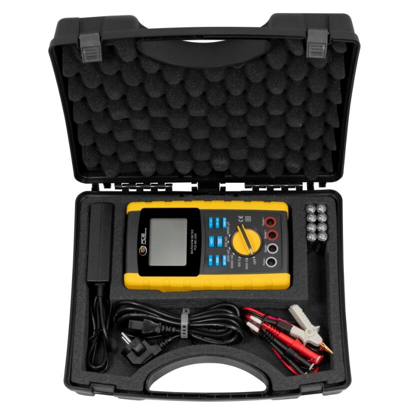 PCE Instruments PCE-MO 2005 Milliohmeter for checking critical connections in electrical engineering and electronics, measurement range from 0 microhm to 6000 ohms