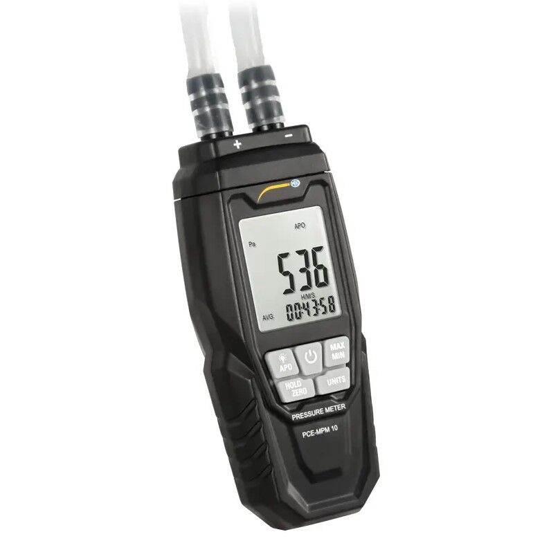 PCE Instruments PCE-MPM 10 Misuratore ambientale portatile per pressione differenziale, range ±5.000 Pa, 11 unità di misura, display LCD per analisi facili e precise
