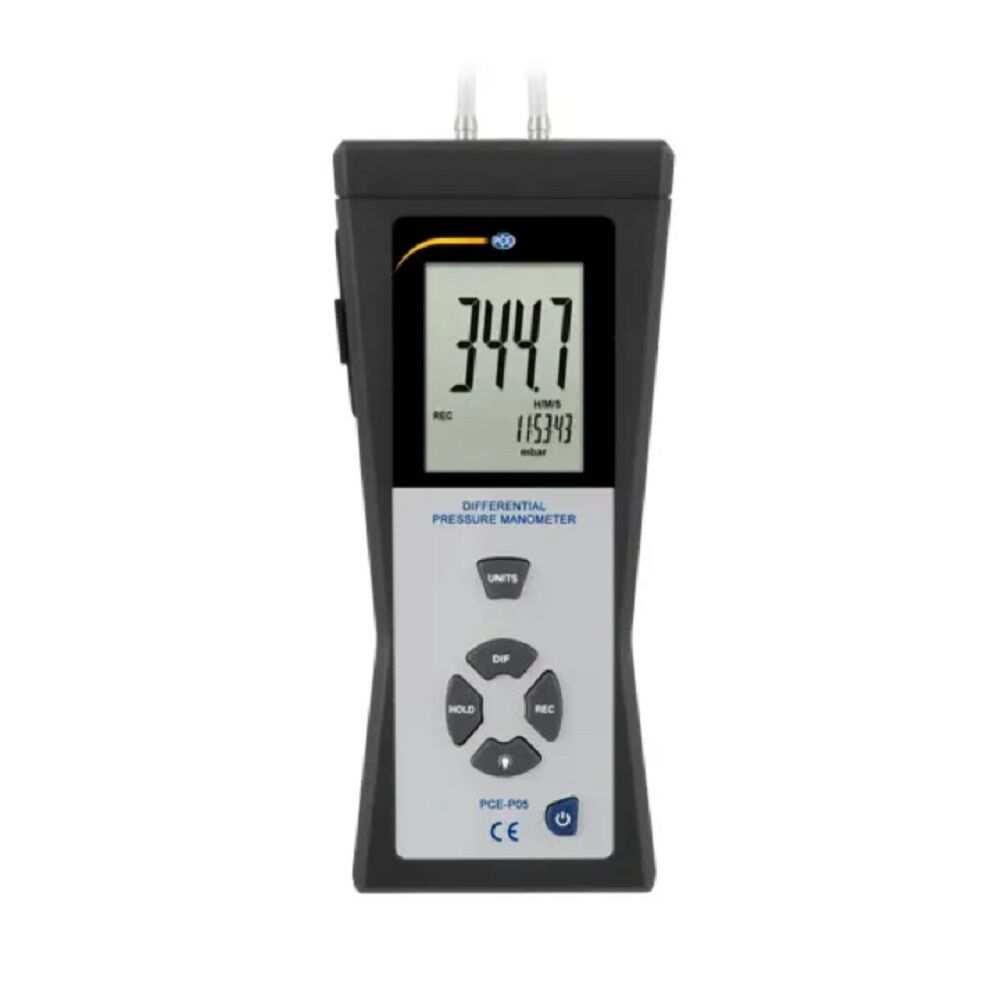 PCE Instruments PCE-P05 Druckmessgerät mit 11 wählbaren Messeinheiten, inklusive Software und Messbereich von -344 +344 mbar