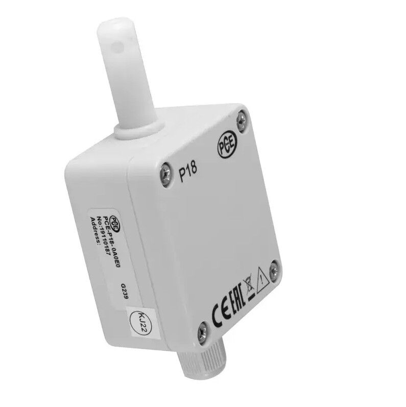 PCE Instruments PCE-P18 Modbus RTU Sensore compatto di temperatura e umidità con uscita RS-485, interfaccia Modbus RTU, montaggio a parete, protezione IP65 per monitoraggio ambientale HVAC