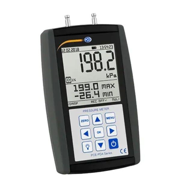 PCE Instruments PCE-PDA 01L Manometro, dispositivo avanzato per misurazioni di pressione, temperatura e flusso con display retroilluminato e funzione datalogger