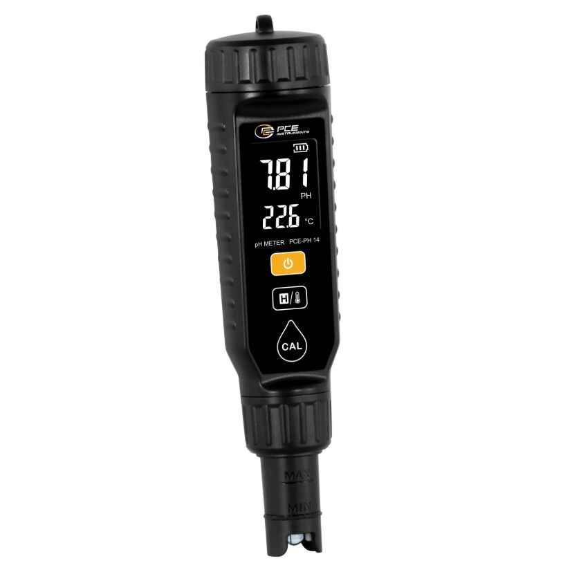 PCE Instruments PCE-PH 14 Piaccameter for non-corrosive aqueous substances, pH and temperature measurement, pH measurement range 0 to 14 pH