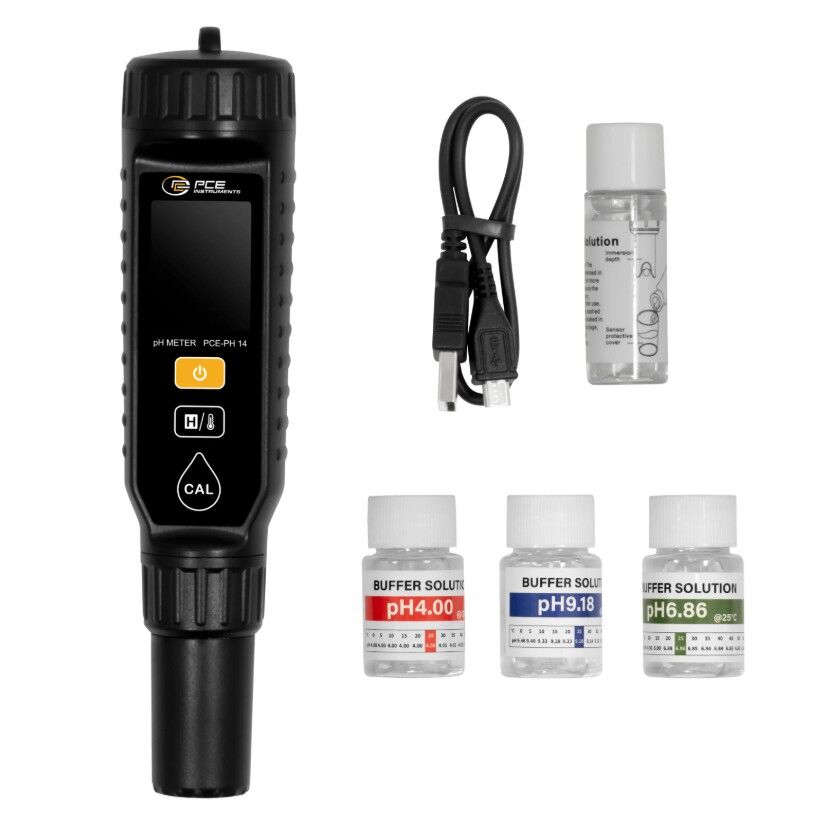 PCE Instruments PCE-PH 14 Piaccameter for non-corrosive aqueous substances, pH and temperature measurement, pH measurement range 0 to 14 pH
