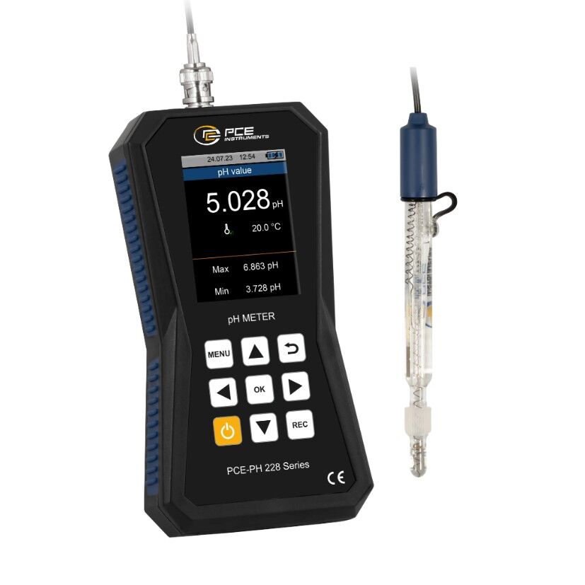 PCE Instruments PCE-PH 228LAB-LC Piaccametro con gestione dei dati GLP, precisione elevate del ± 0.002pH, range di misura da -2 a +20pH