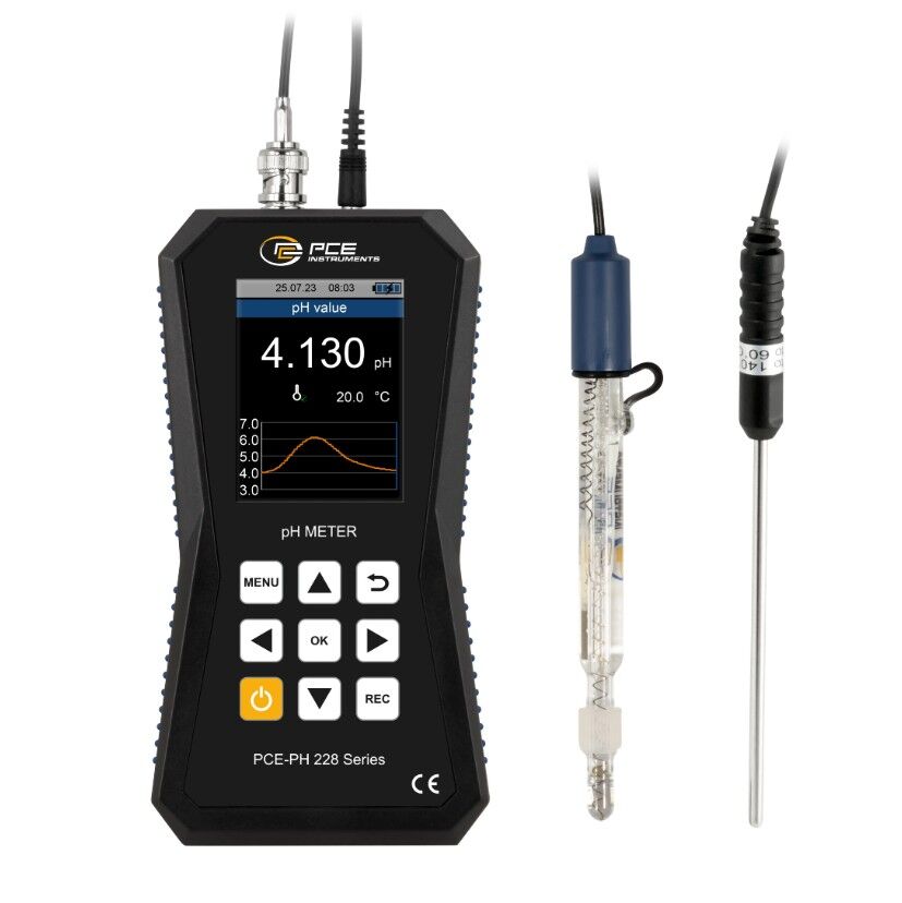 PCE Instruments PCE-PH 228LAB-LC Piaccametro con gestione dei dati GLP, precisione elevate del ± 0.002pH, range di misura da -2 a +20pH
