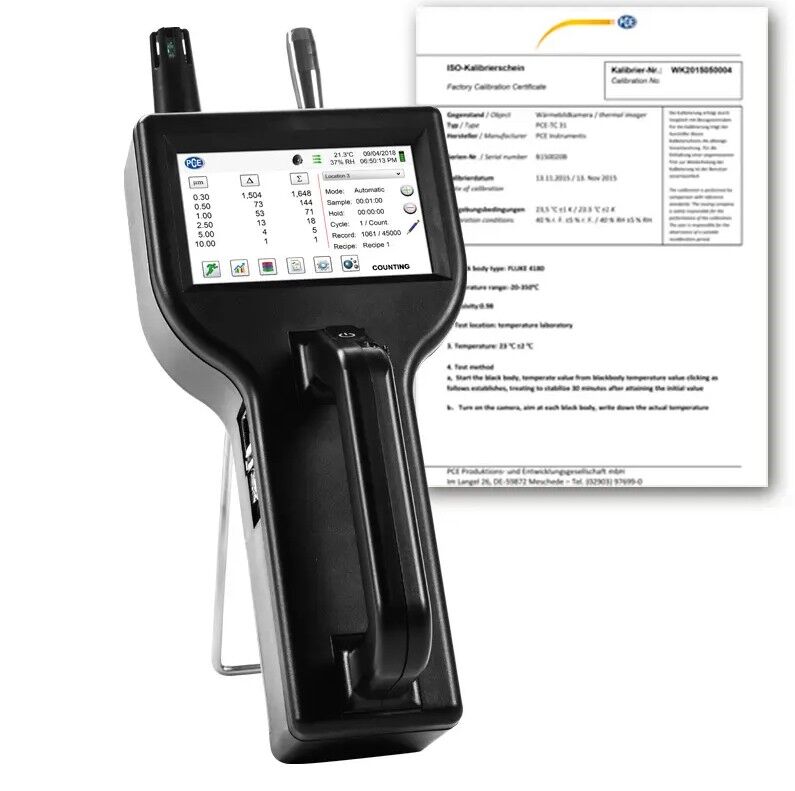 PCE Instruments PCE-PQC 10EU Misuratore di particelle fino a 25 μm, 6 canali di misura paralleli, certificazione NIST inclusa