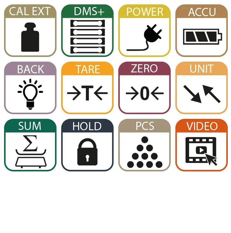 PCE Instruments PCE-PTS 1N Weighing forklift with range up to 2000 kg and 1 kg resolution, piece counting, totaling and tare function