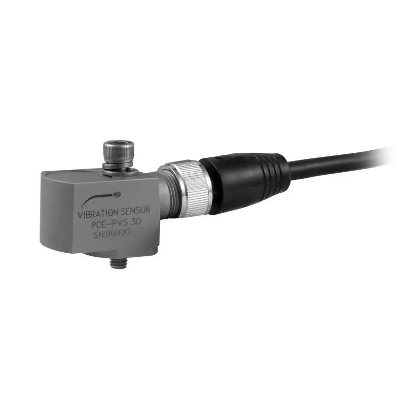 PCE Instruments PCE-PVS 30 Vibration transducer for continuous monitoring, 4-20 mA output, range 3-1500 Hz, robust structure, and MIL-C-5015 connection