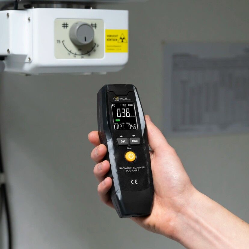 PCE Instruments PCE-RAM 8 High-precision radiometer with audible alarm for detecting beta, gamma and X radiation, measurement range 0.01 - 9999 µSv/h
