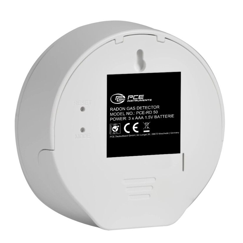 PCE Instruments PCE-RD 50 Datalogger per uso interno per il monitoraggio preciso della concentrazione di radon in ambienti chiusi, range di misura da 0 a 9999 Bq/m³