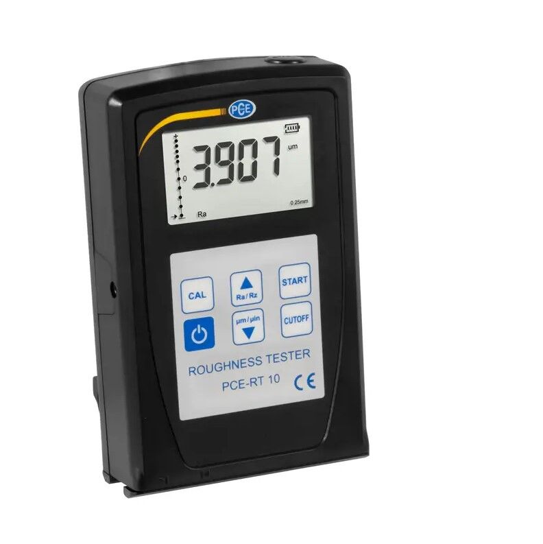 PCE Instruments PCE-RT 10 Rugosimetro portatile con sensore in diamante e range di misura Ra e Rz, display LCD retroilluminato, conforme a standard ISO, DIN, ABSI e JIS