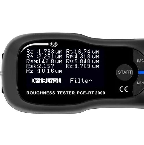 PCE Instruments PCE-RT 2000BT Rugosimetro Bluetooth portatile con interfaccia Micro USB, raggio dello stilo del tastatore 5 µm
