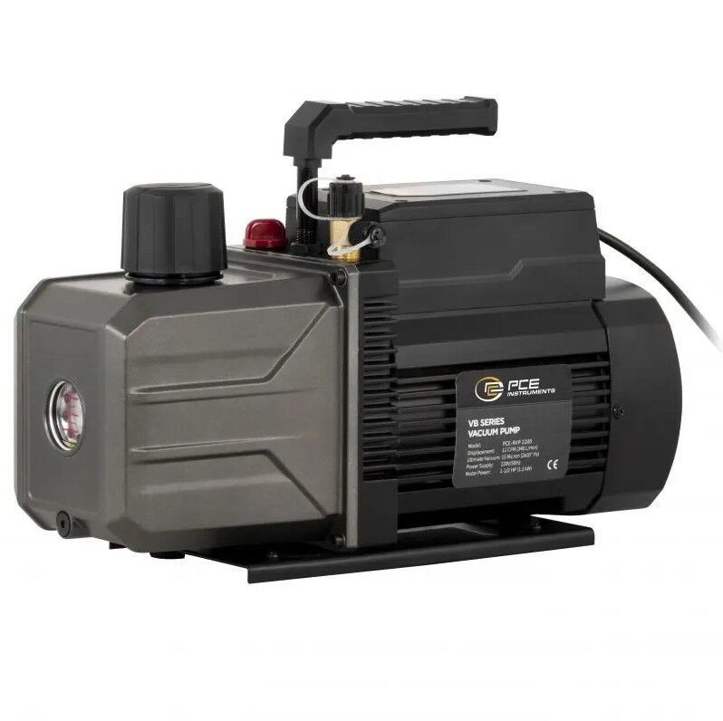 PCE Instruments PCE-RVP 2200 Misuratore HVAC portatile per recupero gas refrigeranti A1, A2L e A2 con compressore oil-free, filtro antiolio, motore 1,5 HP e display LCD per la pressione