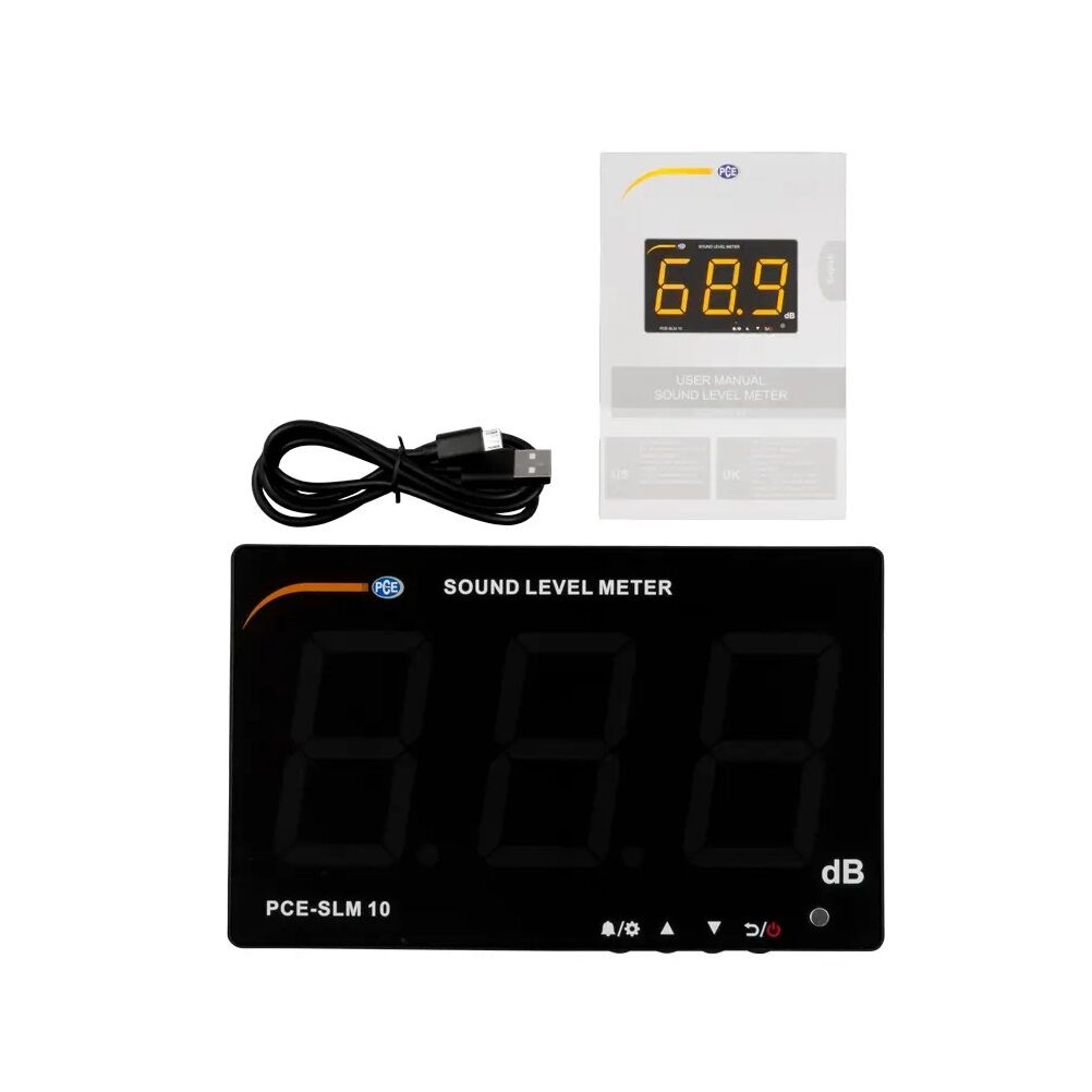 PCE Instruments PCE-SLM 10 Misuratore di suono con cifre da 75 mm di altezza - Microfono a condensatore integrato