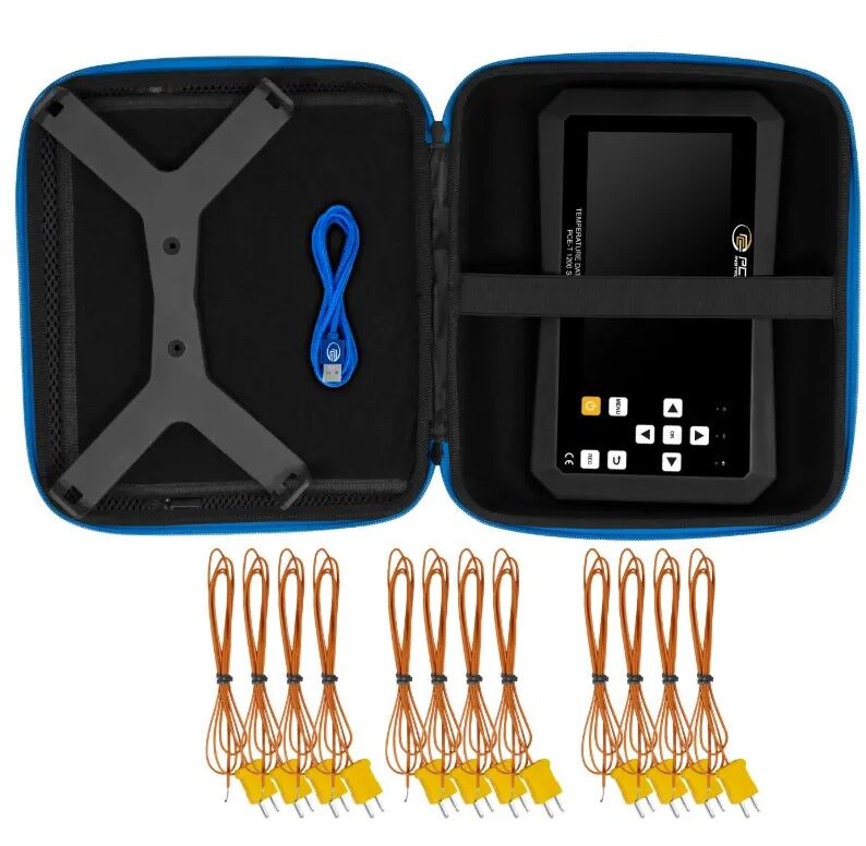 PCE Instruments PCE-T 1220-ICA Data logger per vari tipi di termocoppie, campo di misura da -200 a +1800°C, gamma di applicazioni dalle temperature criogeniche ai processi ad alta temperatura