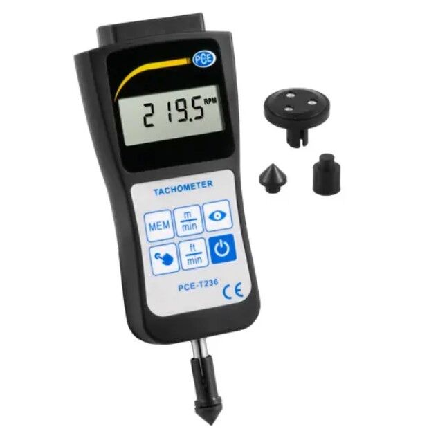 PCE Instruments PCE-T236 Misuratore per carta portatile con misurazione ottica e a contatto, spegnimento automatico, memoria, display LCD rotante, ideale per manutenzione e ottimizzazione macchinari