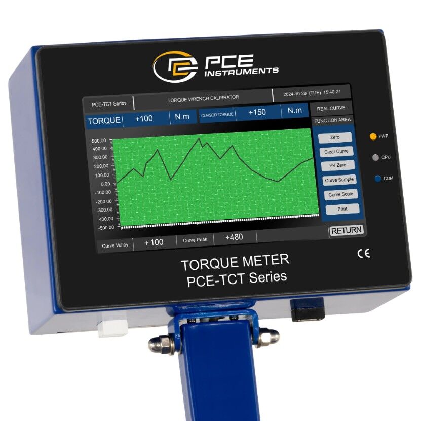 PCE Instruments PCE-TCT 2000 Misuratore di coppia professionale con display 7'', USB/ethernet, adattatore multiuso, registrazione picchi e grafici live per industria e QA