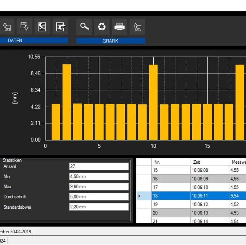 PCE Instruments PCE-TG 300-NO2 Analizzatore di materiale per spessori fino a 300 mm, modalità eco-impulso, sensori speciali, Bluetooth e interfaccia USB per applicazioni precise