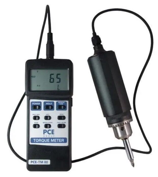 PCE Instruments PCE-TM 80 Torsiometro, fino a 147 Ncm con sensore esterno, software PC opzionale, funzione Peak-Hold, selezione unità e risoluzione per misure precise