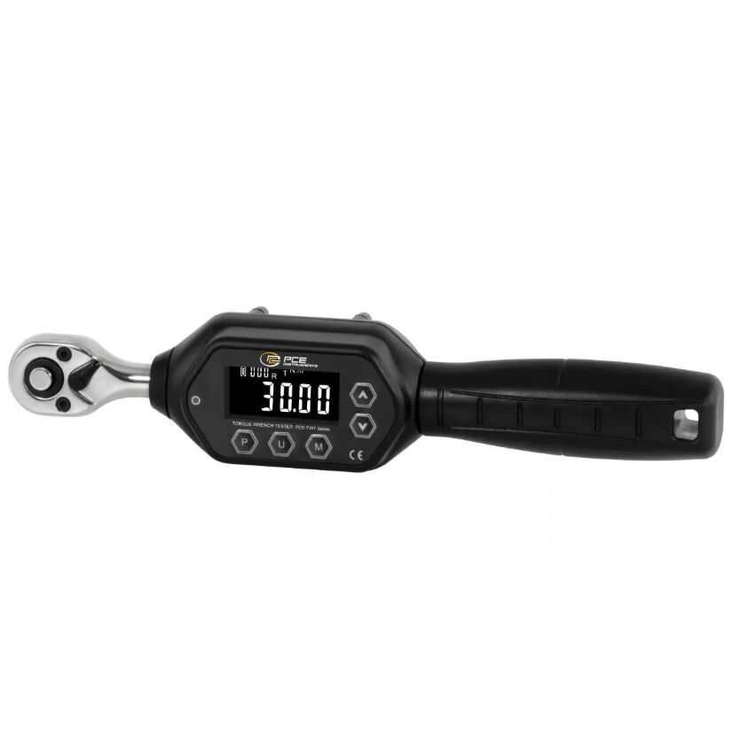 PCE Instruments PCE-TWT 30N Macchina di prova per chiavi dinamometriche, testa a cricchetto a 2 vie, memoria interna, unità di misura Nm, kgf-cm, lbf-ft, lbf-in