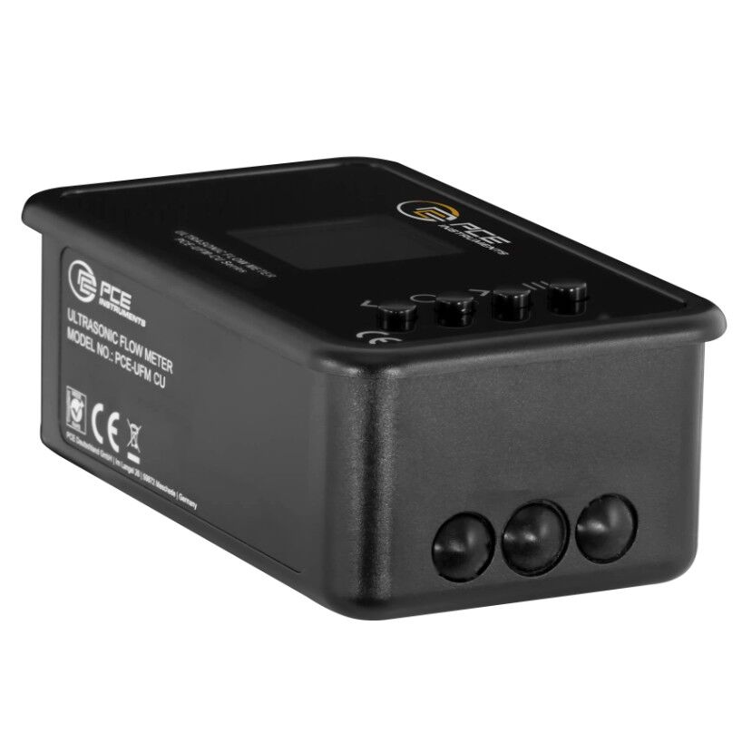 PCE Instruments PCE-UFM 80PVC Flussimetro a ultrasuoni con PoE, display ruotabile, sensore Ethernet 9 m, per tubi in PVC dia.83–91 mm, misura portata e flusso con accesso cloud